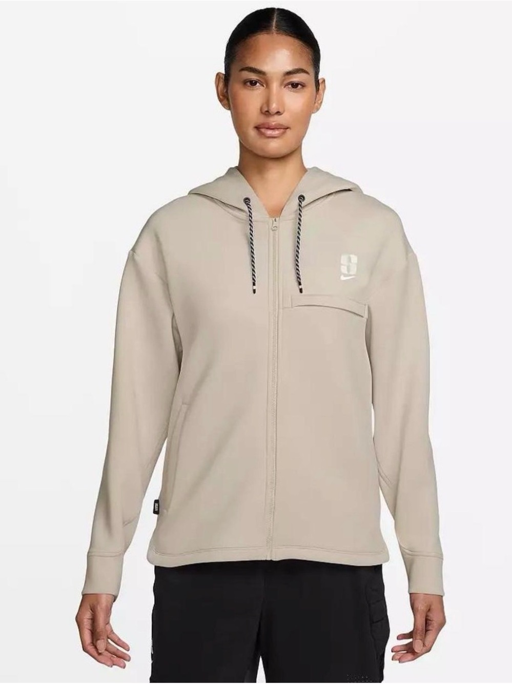 Nike Dri-FIT Sabrina Ionescu Women’s Full Zip Hoodie w/ Pockets Beige Size M